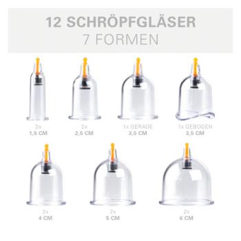 Schröpfglas-Set mit Vakuumpumpe, 14-tlg.