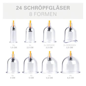 Schröpfglas-Set mit Vakuumpumpe, 27-tlg.