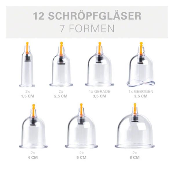 Schröpfglas-Set mit Vakuumpumpe, 14-tlg.
